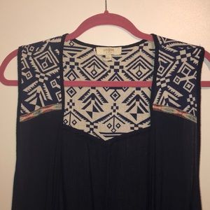 Sleeveless Navy Cardigan